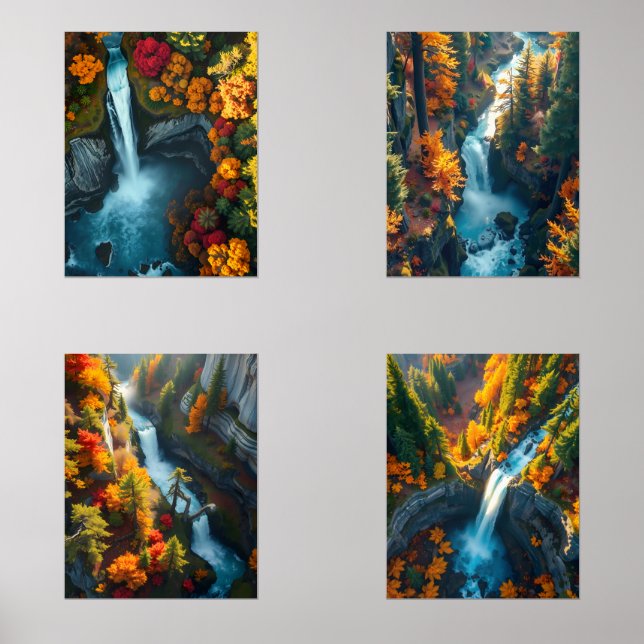 Autumn Canyon Waterfall – Vibrant Fall Forest Land (Recto)