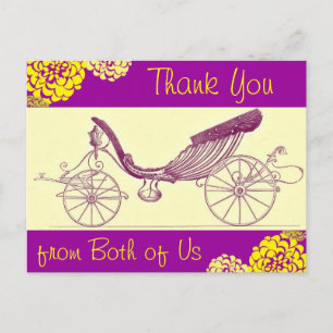 Autumn Carriage and Mums Danke Postkarten