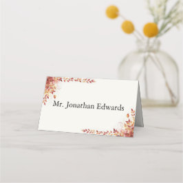 Autumn Catholic Red and Gold Wedding Platzkarte