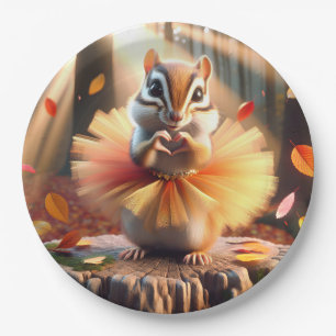 Autumn Chipmunk eine Tutu tragen Pappteller