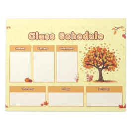 Autumn Class Schedule with Cute Fall Illustrations Notizblock