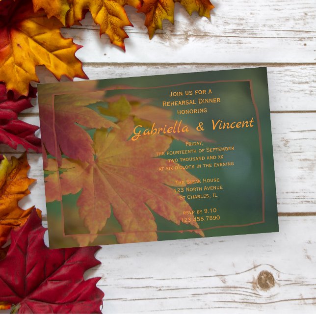 Autumn Colors Wedding Rehearsal Dinner Invitation Einladung (Von Creator hochgeladen)