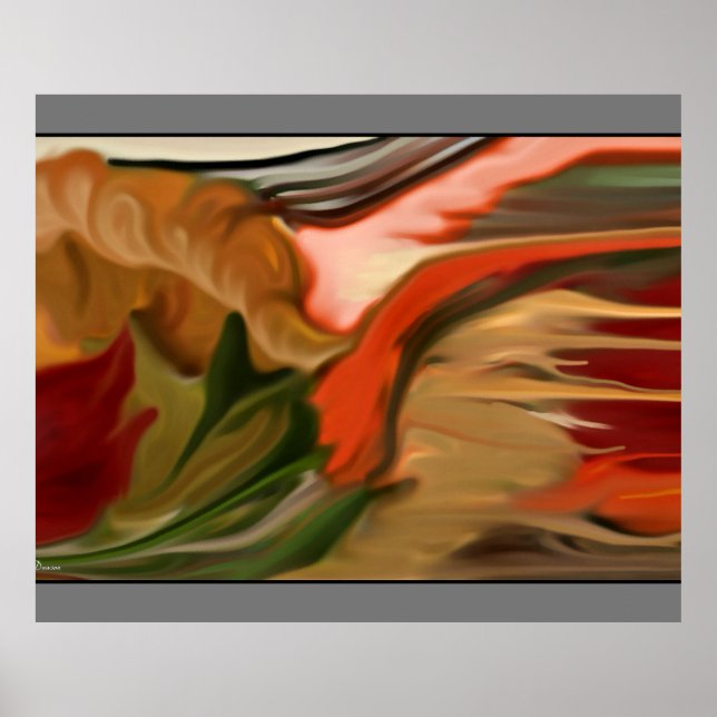 Autumn Cornucopia Abstrakt Art Illumined Sign Poster (Vorne)