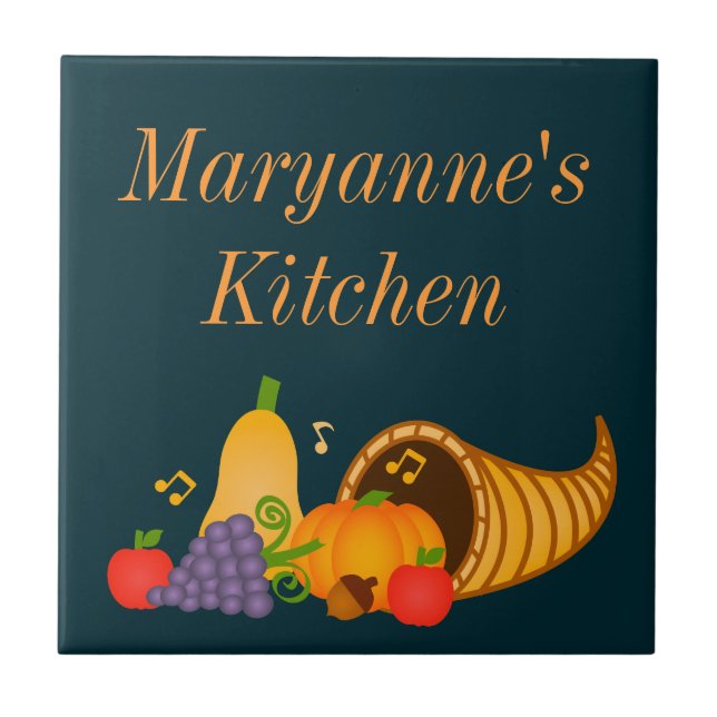 Autumn Cornucopia Custom Trivet Tile Fliese (Vorderseite)