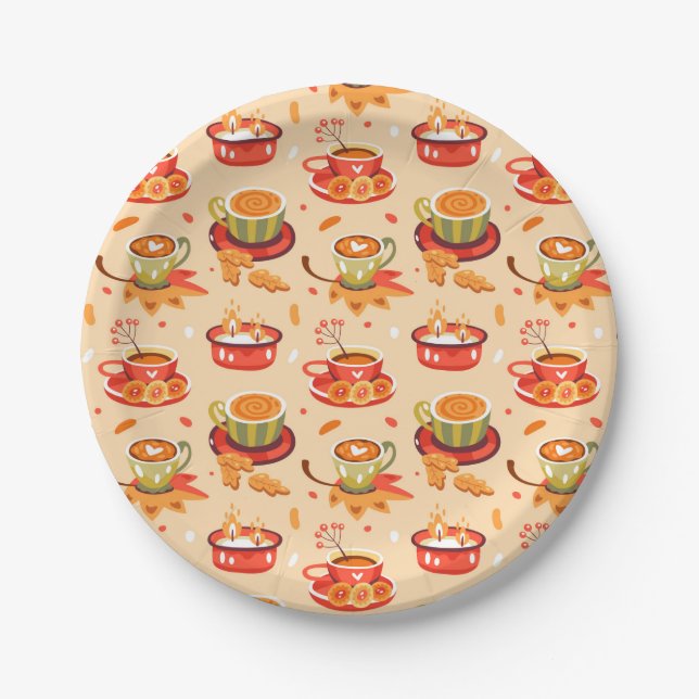 Autumn Cozy Pumpkin Gewürzpapier Teller (Vorderseite)