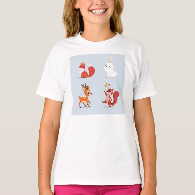 "Autumn Critters" - Cosy & Niedlich Fall Animals T-Shirt (Vorderseite)