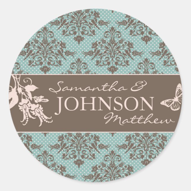 Autumn Damask Sticker (Vorderseite)