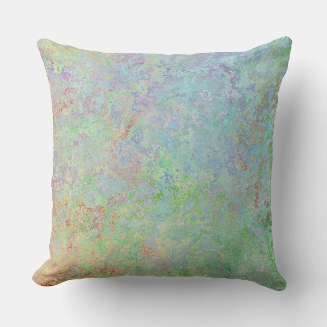 Autumn Dawn Neon Pastel Alcohol Ink Abstract Kissen (Vorderseite)