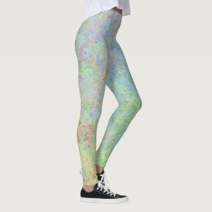 Autumn Dawn Neon Pastel Alcohol Ink Abstract Leggings