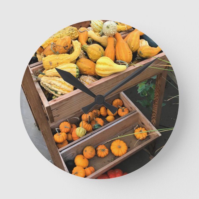 Autumn Decor Runde Wanduhr (Vorderseite)