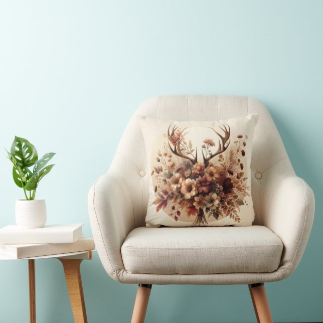 Autumn Deer Antler Bouquet Kissen (Stuhl )