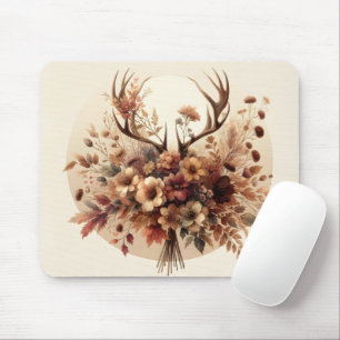 Autumn Deer Antler Bouquet Mousepad