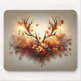 Autumn Deer Antler Bouquet Mousepad