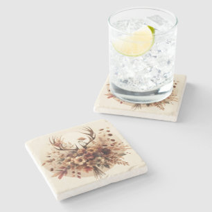 Autumn Deer Antler Bouquet Steinuntersetzer