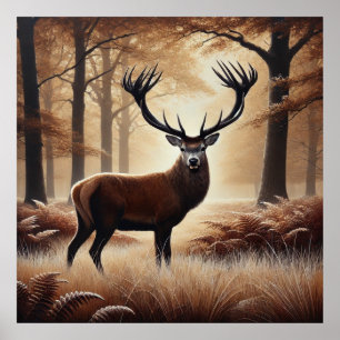 Autumn Deer Poster