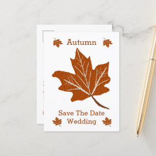 Autumn Design Wedding speichert das Datum Ankündigungspostkarte