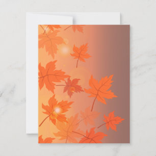 Autumn design with maple leaves and bokeh effect feiertagskarte
