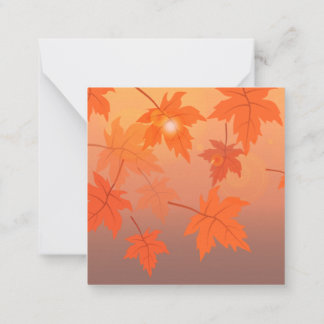 Autumn design with maple leaves and bokeh effect mitteilungskarte
