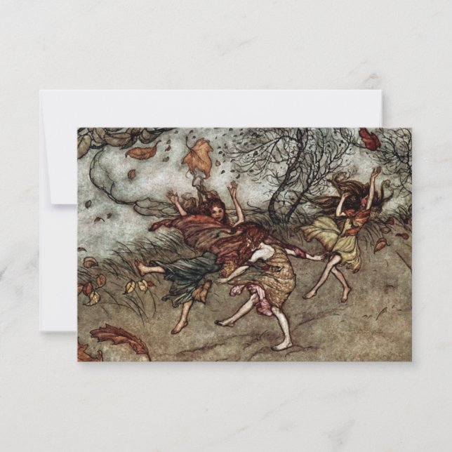 "Autumn Fairies" von Arthur Rackham Dankeskarte (Vorderseite)