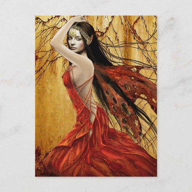 Autumn Fairy Postcard Postkarte (Vorderseite)