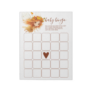 Autumn Fairy Woodland Baby Bingo Notizblock