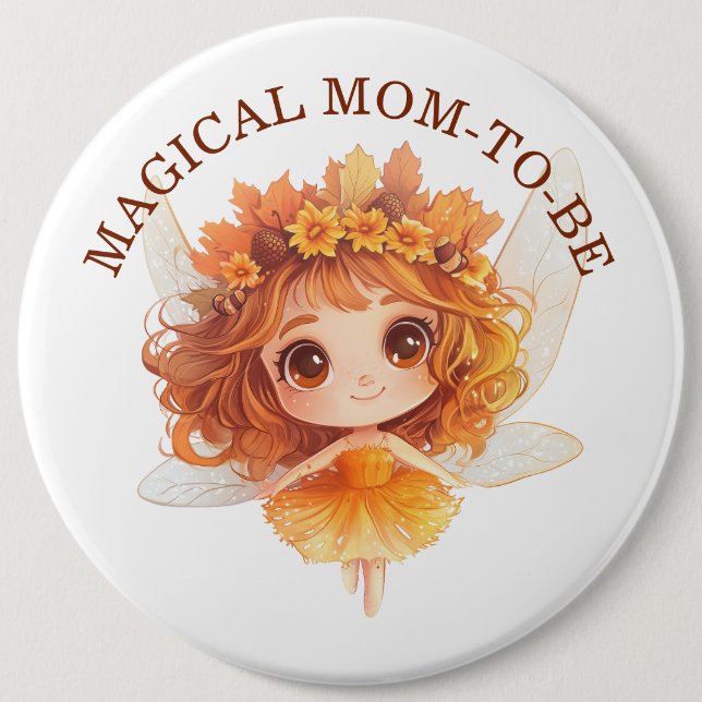 Autumn Fairy Woodland Baby Shower Button (Vorderseite)