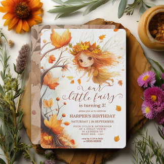 Autumn Fairy Woodland Geburtstag Einladung