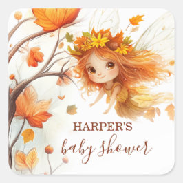 Autumn Fairy Woodland Quadratischer Aufkleber