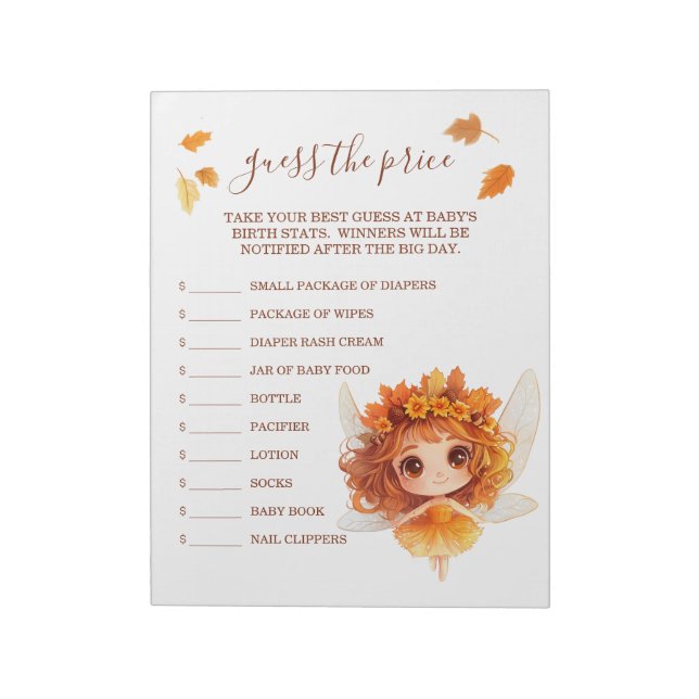Autumn Fairy Woodland rät den Preis Notizblock (Rotiert)