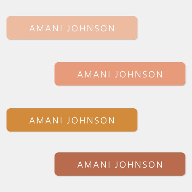 Autumn Fall Boho Color Name Labels Etiketten (Gruppe)