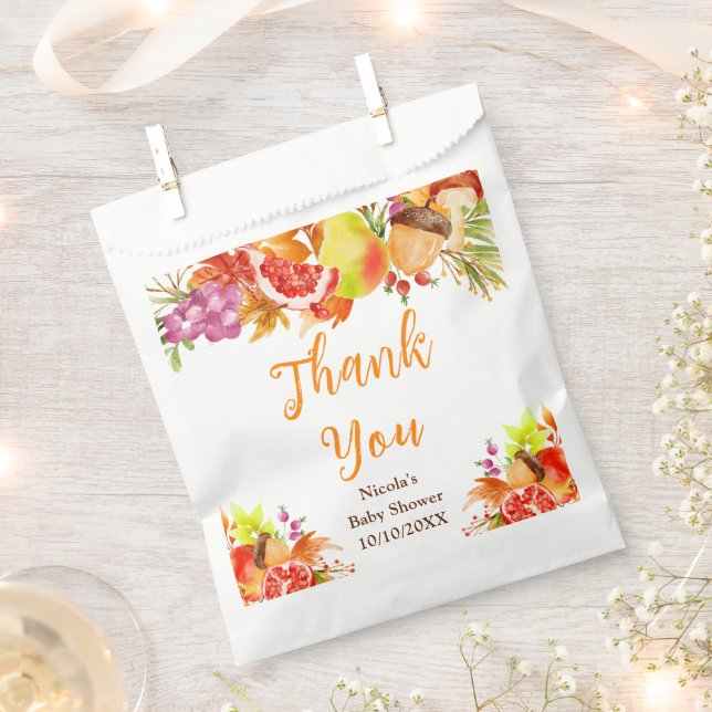 Autumn Fall Harvest Baby Shower Thank You Geschenktütchen (Ausgeschnitten)