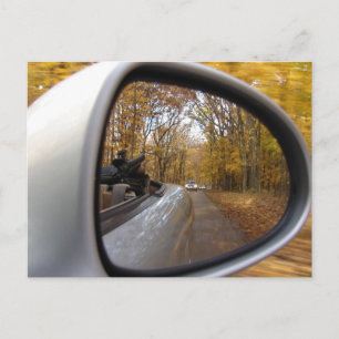 AUTUMN / FALL IN THE REAR VIEW MIRROR SPORTS POSTKARTE