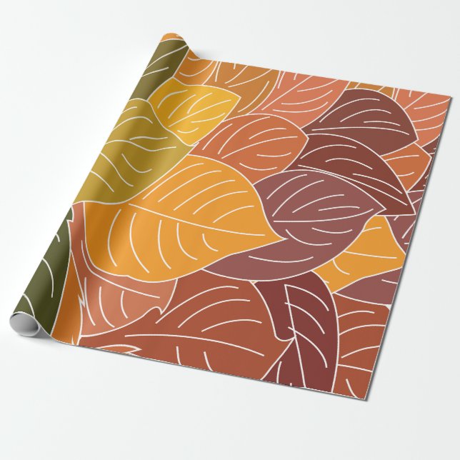 Autumn Fall Leaves Geschenkpapier (Ungerollt)