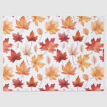 Autumn Fall Leaves Terracotta Brown Boho Pattern 