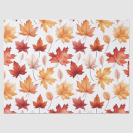 Autumn Fall Leaves Terracotta Brown Boho Pattern  Seidenpapier
