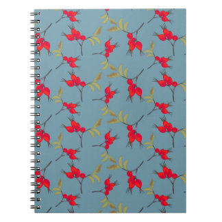 Autumn Fall Notebook with rosehip pattern Notizblock