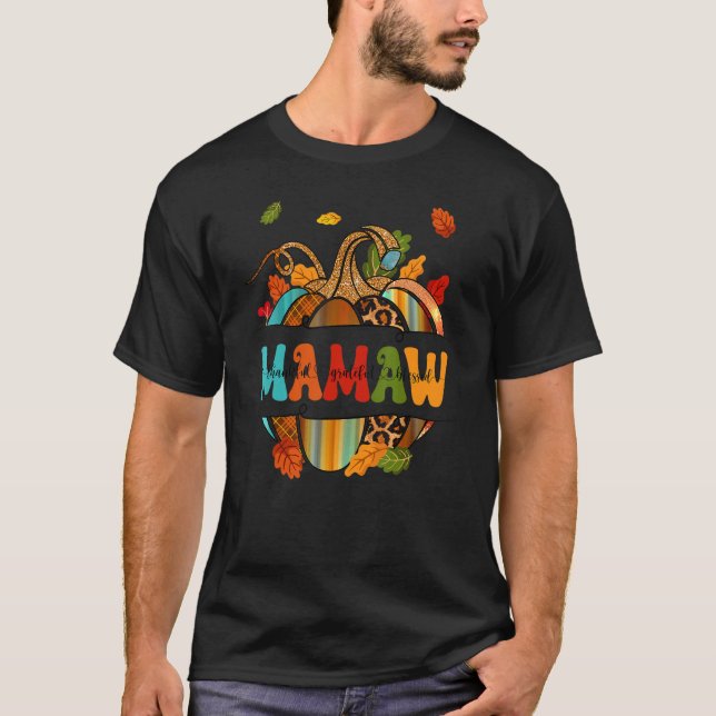Autumn Fall Outfit Mamaw Thankful Grateful Blessed T-Shirt (Vorderseite)