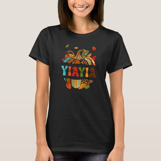 Autumn Fall Outfit Yiayia Thankful Grateful Blesse T-Shirt (Vorderseite)