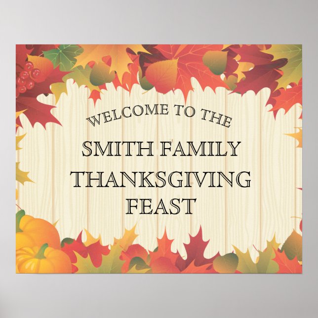 Autumn / Fall / Thanksgiving Family Feast Poster (Vorne)