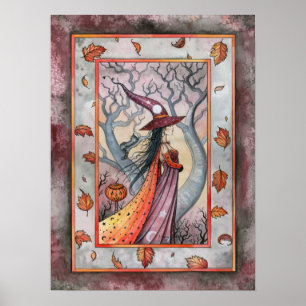 Autumn Fall Witch Wiccan Poster by Molly Harrison