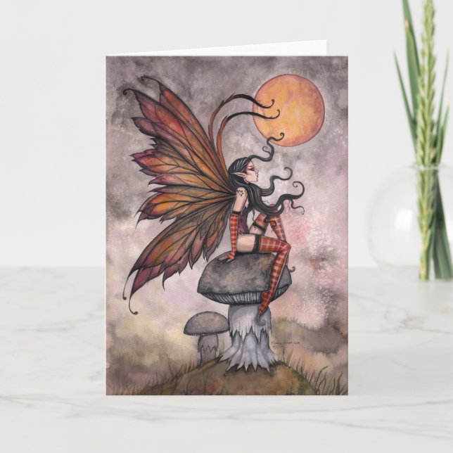 Autumn Fantasy Fairy Grußkarte Karte (Vorderseite)