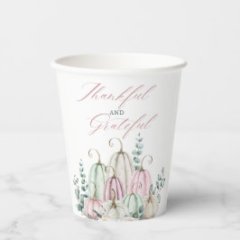 Autumn Floral Pumpkin Erntedank Pappbecher