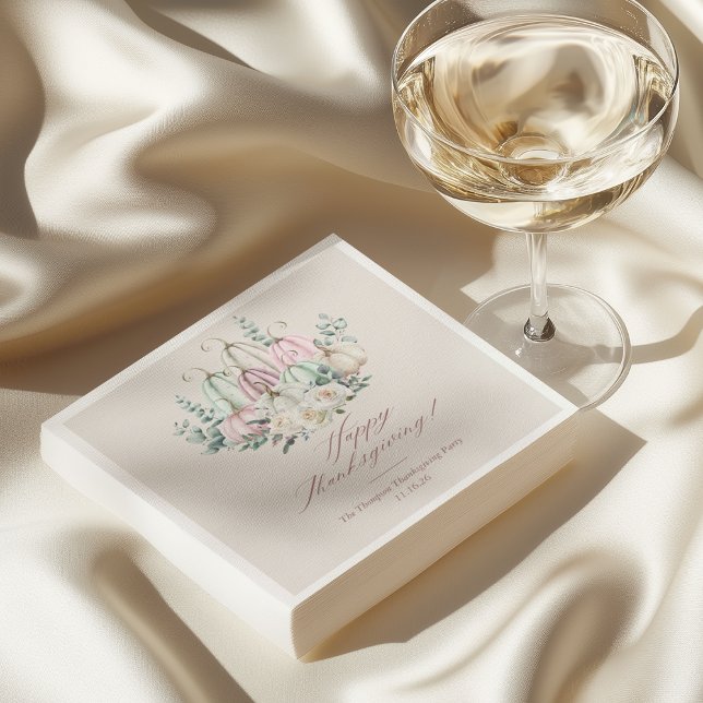 Autumn Floral Pumpkin Erntedank Serviette (Von Creator hochgeladen)