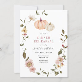 Autumn Floral Pumpkin Rehearsal Dinner Einladung