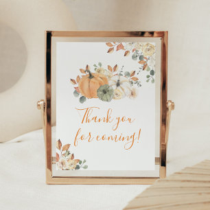 Autumn Floral Pumpkin Vielen Dank für Ihr Kommen Poster