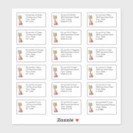 Autumn Floral Vase Individueller Name und Adresse Aufkleber