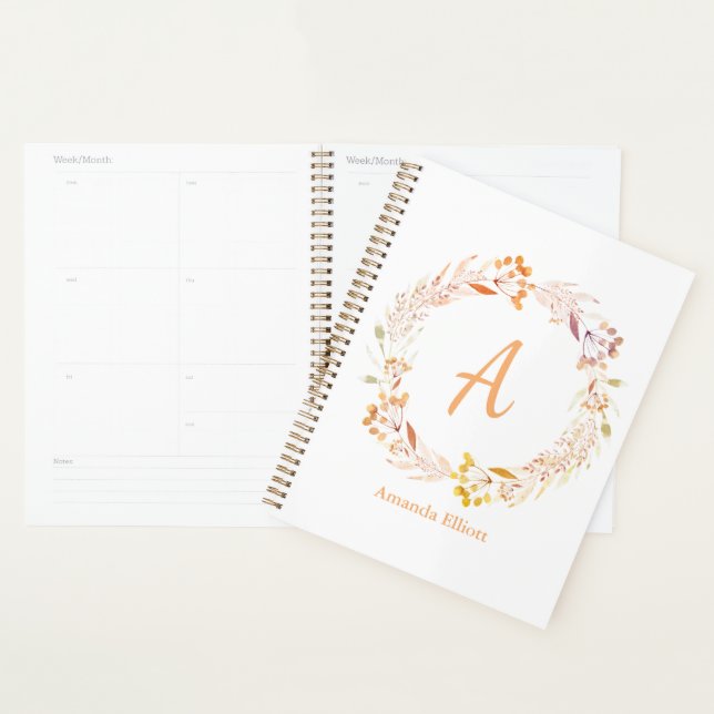 Autumn Floral Watercolor Boho Personalisiert Planer (Anzeige)