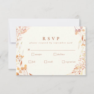 Autumn Floral Watercolor Wreath Boho Wedding RSVP