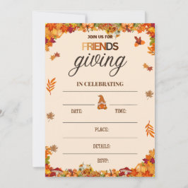 Autumn Friendsgiving Invitation Card Einladung