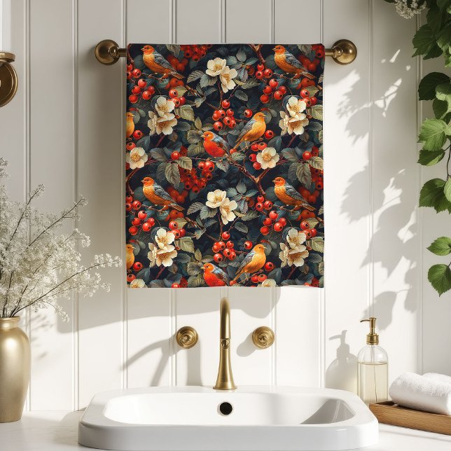 Autumn Garden Towel Birds & Flowers for Their Home Badhandtuch Set (Autumn Garden Towel Birds & Flowers for Their Home)